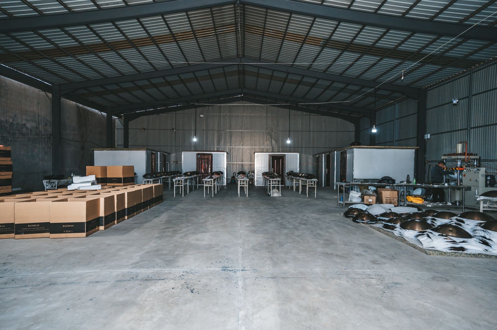 Handpan factory production and storage space